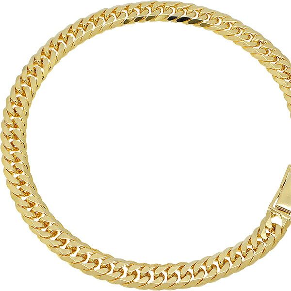 返品可 K18YG 6面ダブル 喜平ブレスレット 18cm 20.4g A キヘイ 18金 イエローゴールド