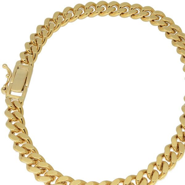 返品可 K18YG 2面シングル 喜平ブレスレット 19cm 22.9g A キヘイ 18金 イエローゴールド