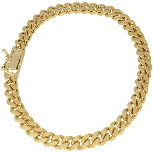 おしゃれ好き 返品可 K18YG 2面シングル 喜平ブレスレット 19cm 22.9g A キヘイ 18金 イエローゴールド スカート