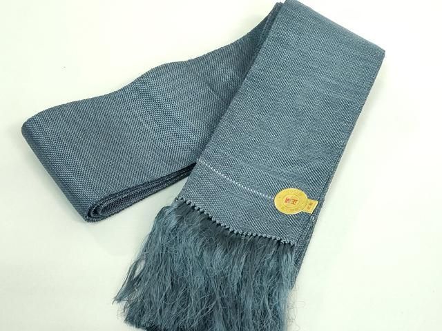 平和屋着物 上 男性 西陣 鳥居良謹製 角帯 紬地 証紙付き DZAB0917kh5