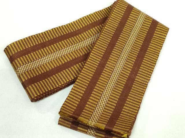 平和屋着物 上 男性 本場黄八丈 紬 角帯 間道 DZAB0919kh5