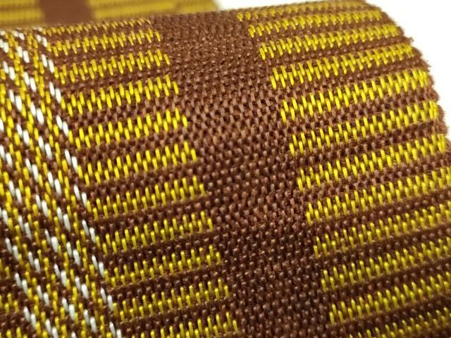 平和屋着物□極上 男性 本場黄八丈 紬 角帯 間道 逸品 DZAB0919kh5  