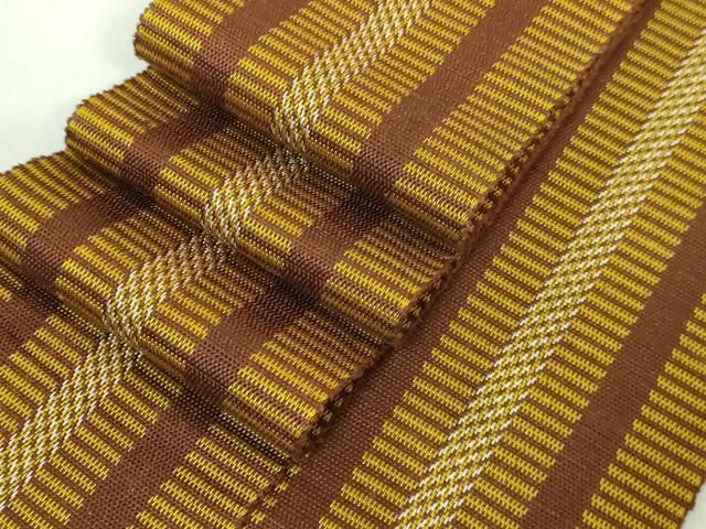 平和屋着物 上 男性 本場黄八丈 紬 角帯 間道 DZAB0919kh5