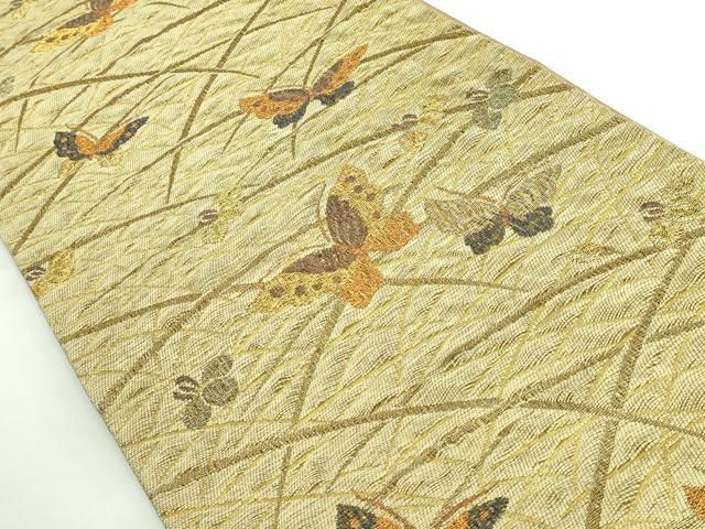 平和屋着物 上 創業280年 誉田屋源兵衛 六通柄袋帯 楼蘭織 舞蝶文 金銀糸 kh 5