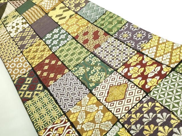 平和屋着物 上 創業280年 誉田屋源兵衛 両面 全通柄袋帯 名物裂 金銀糸 kh 5