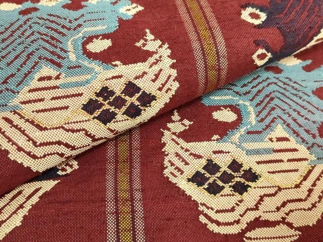  平和屋着物 最 龍村平蔵製 太鼓柄 本袋帯 甲比丹孔雀 金銀糸 kh 5 袋帯 帯