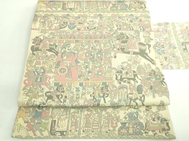 平和屋着物■極上　西陣　川島織物　九寸名古屋帯　くるみ割り人形　狩猟文　逸品　DZAB0962kh5 平和屋着物□極上 西陣 川島織物 九寸名古屋帯 くるみ割り人形 狩猟文