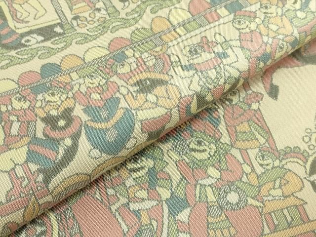 平和屋着物■極上　西陣　川島織物　九寸名古屋帯　くるみ割り人形　狩猟文　逸品　DZAB0962kh5 平和屋着物□極上 西陣 川島織物 九寸名古屋帯 くるみ割り人形 狩猟文