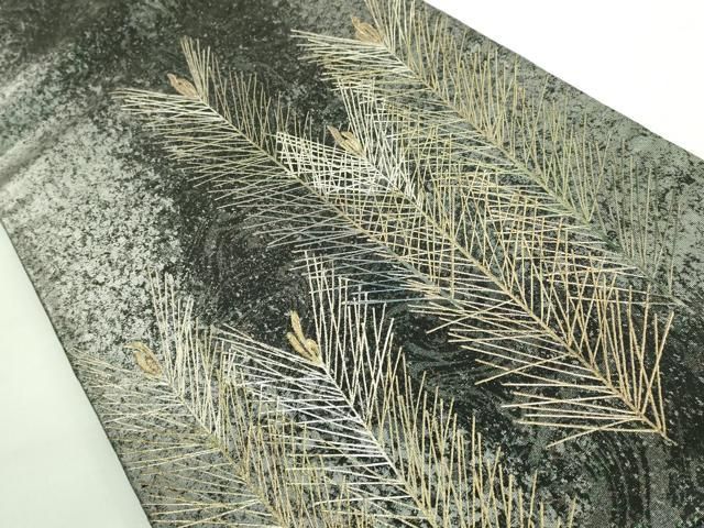 平和屋着物 上 金彩友禅 卓越技能者 名工 和田光正 太鼓柄袋帯 若松葉 金銀彩 kh 5