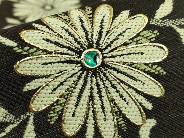 平和屋着物□極上 螺鈿作家 藤本隆士 六通柄袋帯 螺鈿 枝花文 金彩