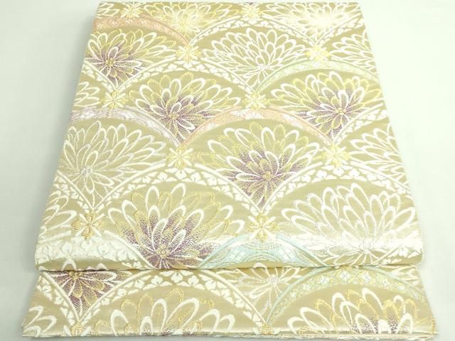 平和屋着物 上 京の名門 じゅらく謹製 帝王紫 六通柄袋帯 唐織 青海波花文 金銀糸 kh 5