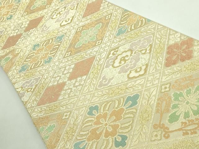 平和屋着物 上 西陣 川島織物 六通柄 本袋帯 唐織 花菱文 金糸 kh 5