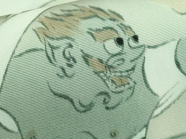 平和屋着物□極上 塩瀬 九寸名古屋帯 作家物 手描き 風神雷神 逸品