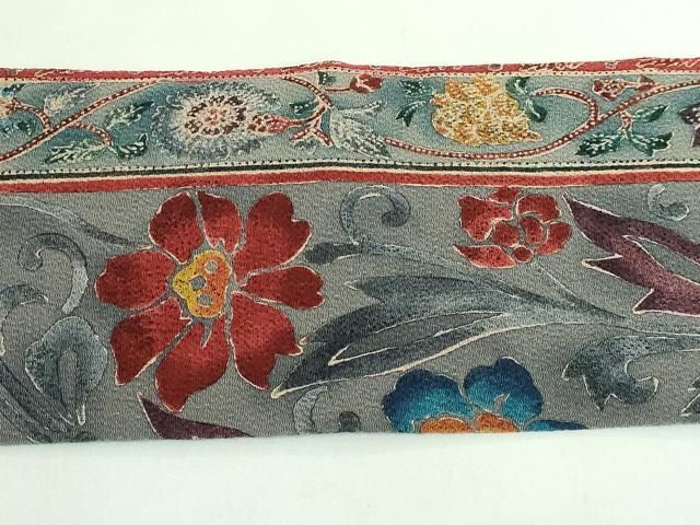 九寸名古屋帯 更紗花文