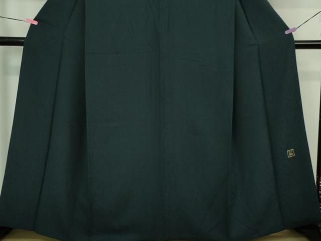 平和屋着物■極上　SALAMU サラム　藤井翼　色無地　お召地　笹蔓緞子地紋　露草色　逸品　DZAB1002kh5 平和屋着物□極上 SALAMU サラム 藤井翼 色無地 お召地 笹蔓緞子地紋