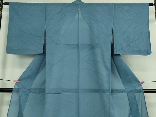 平和屋着物■極上　夏物　色無地　紋紗　変わり絽　草葉地紋　露草色　逸品　未使用　DZAB1003kh5 平和屋着物□極上 夏物 色無地 紋紗 変わり絽 草葉地紋 露草色 逸品 未