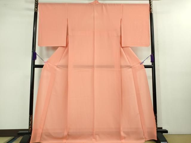 平和屋着物 上 夏物 色無地 絽 珊瑚朱色 大丸扱い kh 5