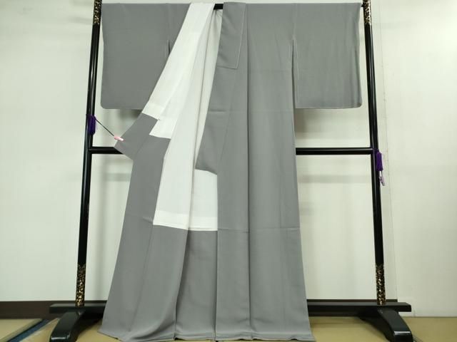 平和屋着物 上 色無地 薄鼠色 大丸扱い ロング丈 kh 5