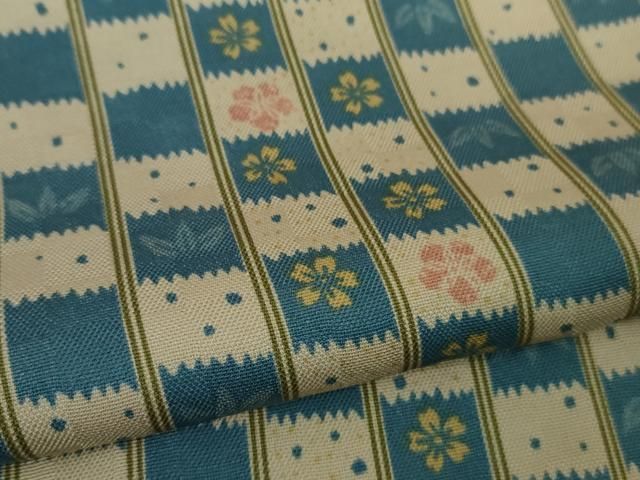 平和屋着物 上 小紋 市松 草花文 伊と幸 反端付き kh 5 小紋 着物