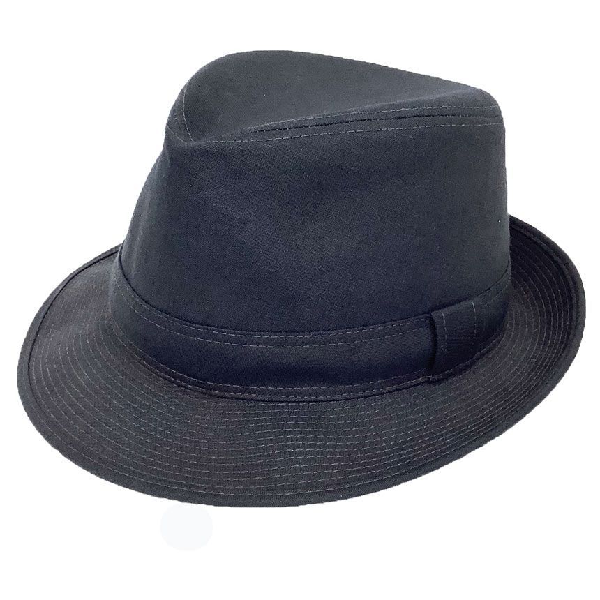 HERMES エルメス リネン 帽子 中折れハット ネイビー メンズ aq 12092