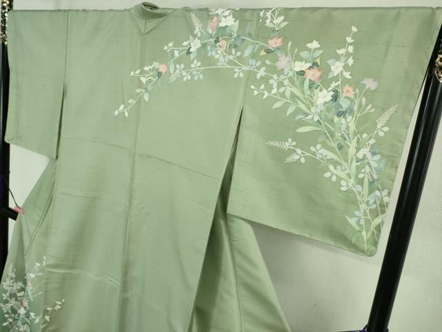 平和屋着物□極上 ぜんまい紬 丁字染 誰が袖 反端付き 逸品 未使用