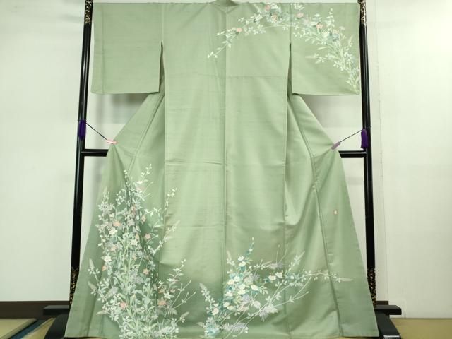 平和屋着物○二代目 川村久太郎 訪問着 枝垂れ柳 たたき染め 正絹 逸品