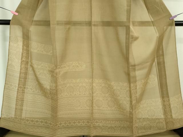 平和屋着物□極上 夏物 本塩沢 夏塩沢 エ霞花文 香染色地 逸品 DZAB1026kh5