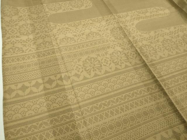 平和屋着物□極上 夏物 本塩沢 夏塩沢 エ霞花文 香染色地 逸品 DZAB1026kh5