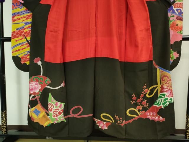 駒刺繍 几帳鳳凰花文