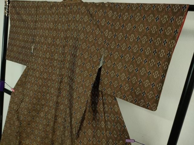 平和屋着物■極上　本場琉球絣　紬　反端付き　逸品　未使用　DZAB1110kh5 平和屋着物□極上 本場琉球絣 紬 反端付き 逸品 未使用 DZAB1110kh5