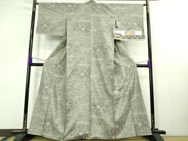 平和屋着物 上 都喜ヱ門 本場大島紬 伝統の都古 草木づくし 藤絹織物謹製 証紙付き kh 5