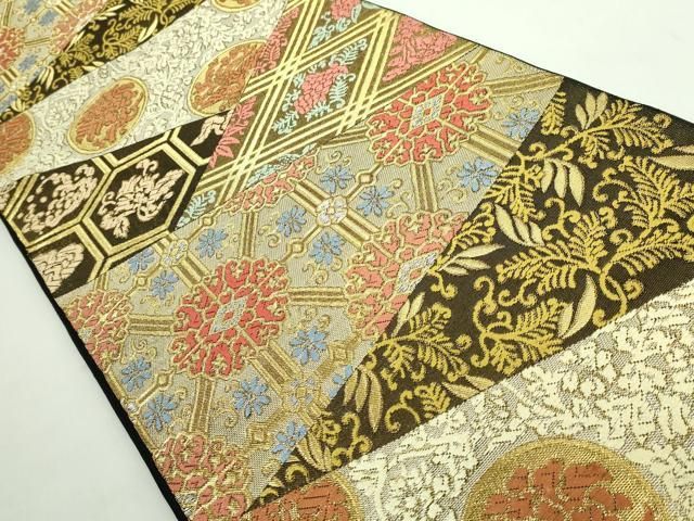 平和屋着物 上 西陣 川島織物 六通柄 本袋帯 唐織 切嵌花文 金銀糸 kh 5