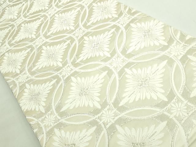 平和屋着物 上 六通柄袋帯 唐織 花菱文 銀糸 kh 5