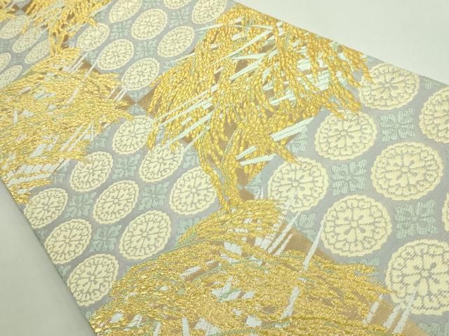 平和屋着物 上 六通柄袋帯 唐織 御物稲穂文 大宮絹謹製 金糸 kh 5