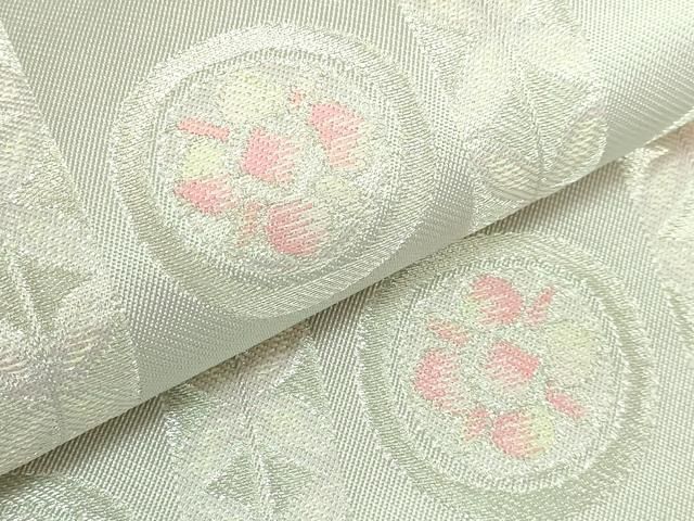  平和屋着物 上 西陣 川島織物 六通柄 本袋帯 変わり格子花文 銀糸 kh 5 袋帯 帯