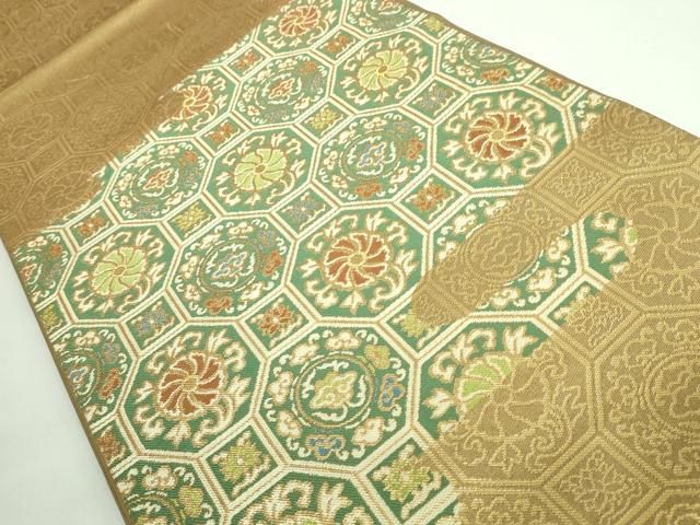 平和屋着物 上 西陣 川島織物 太鼓柄 本袋帯 蜀江花文 金糸 kh 5