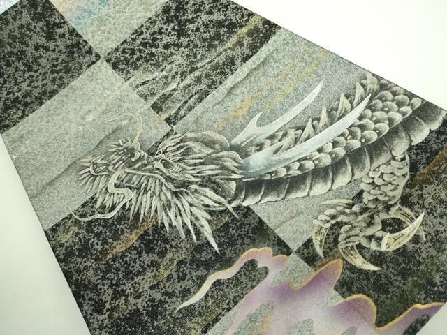 平和屋着物 上 太鼓柄袋帯 手描き 昇り龍 金銀彩 kh 5