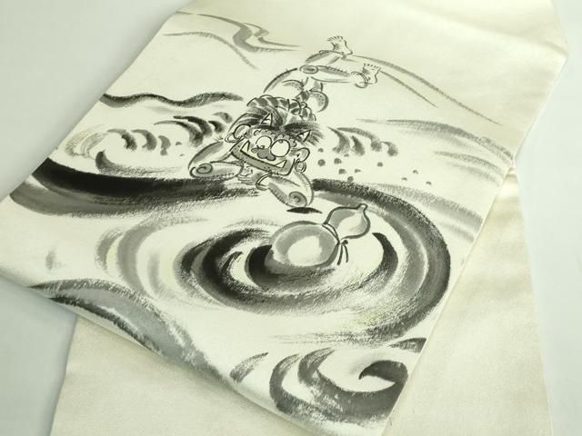 九寸名古屋帯 手描き