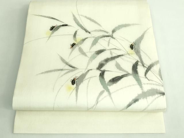 平和屋着物 上 夏物 九寸開き名古屋帯 手描き 蛍 金銀彩 kh 5