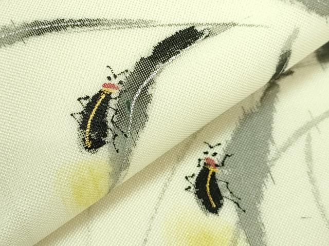  平和屋着物 上 夏物 九寸開き名古屋帯 手描き 蛍 金銀彩 kh 5 名古屋帯 帯