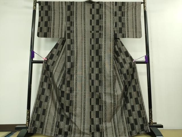 平和屋着物 上 本場大島紬 9マルキ 市松間道 kh 5
