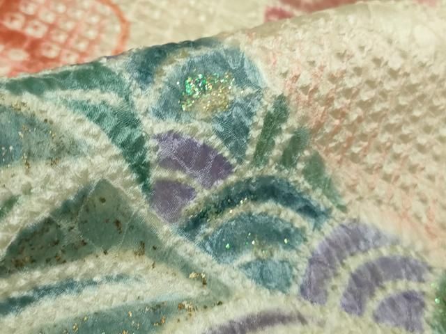  平和屋着物 上 振袖 絞り 束ね熨斗花文 暈し染め 金彩 kh 5 振袖 着物