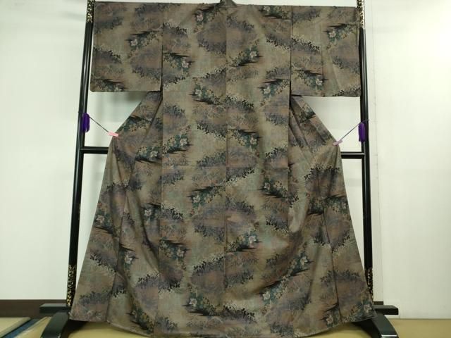 平和屋着物 上 本場大島紬 9マルキ 草花文 kh 5