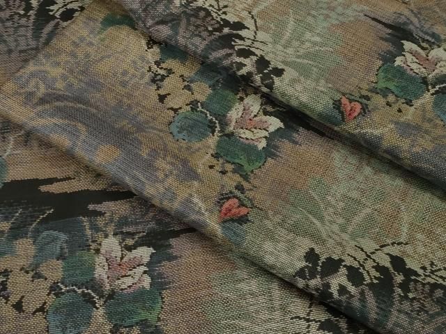 平和屋着物 上 本場大島紬 9マルキ 草花文 kh 5