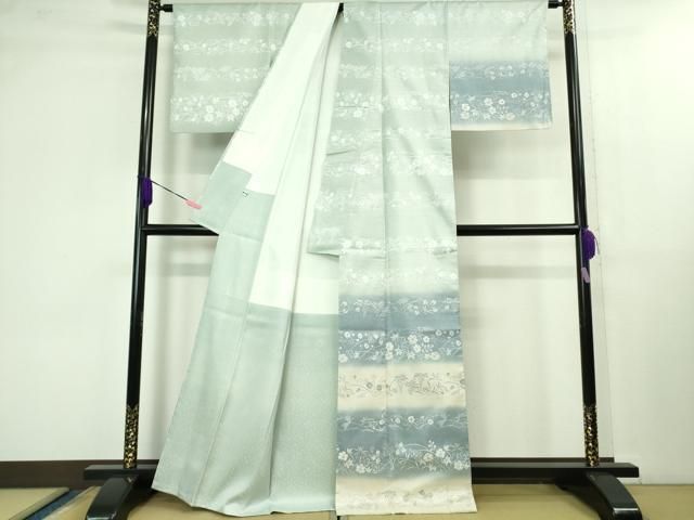 平和屋着物 上 本場縞大島紬 訪問着 草花藤花房 まさき織物謹製 証紙付き kh 5