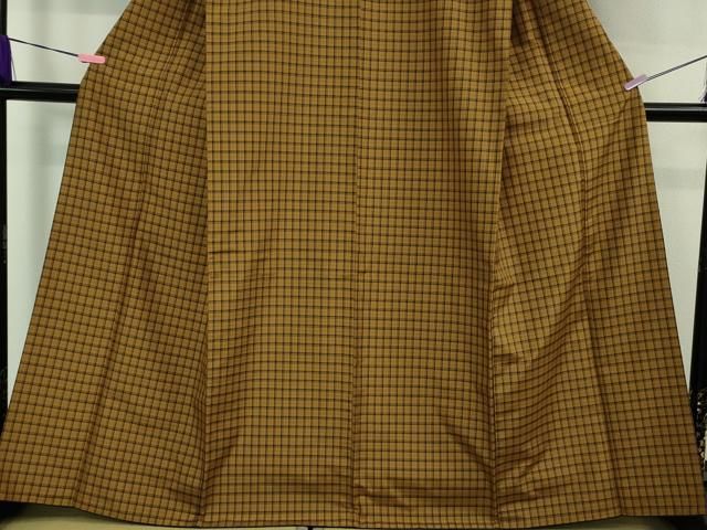  平和屋着物 上 越後黄八 紬 幻のきれ 小格子 蕪重織物謹製 証紙付き kh 5 紬 着物