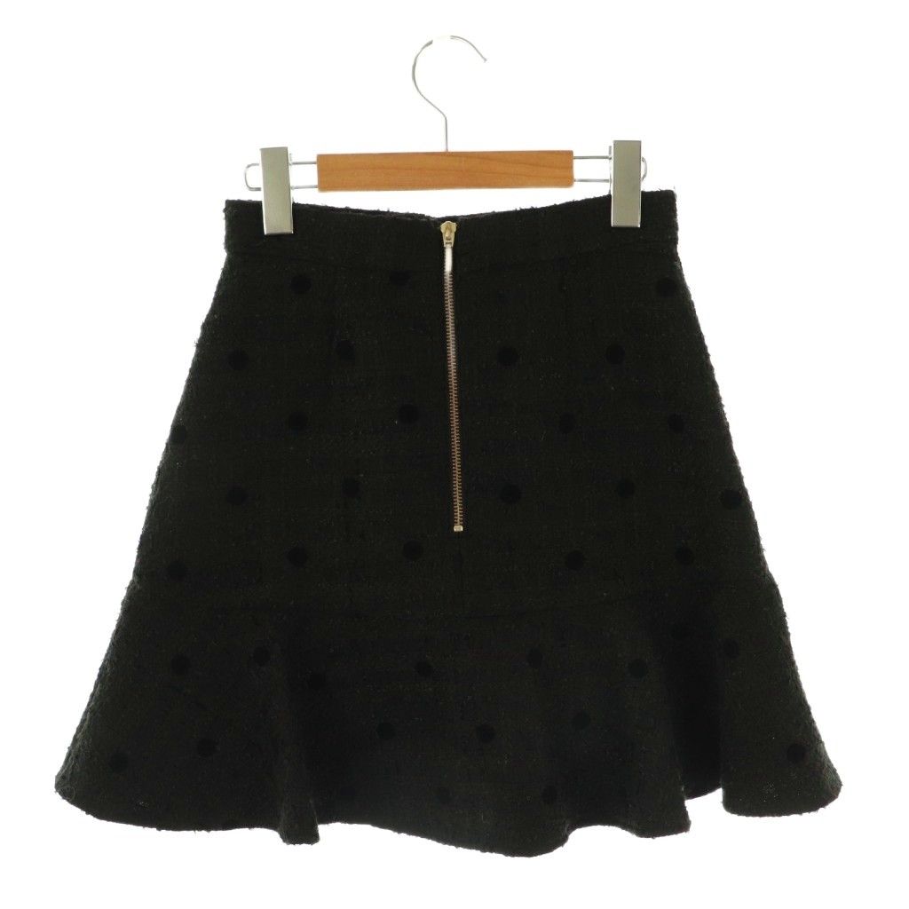 【新品タグ付き】Sheller シェリエ　ドットツイードフレアミニスカート シェリエ sheller ドットツイードフレアスカート ミニ M 黒 ブラック