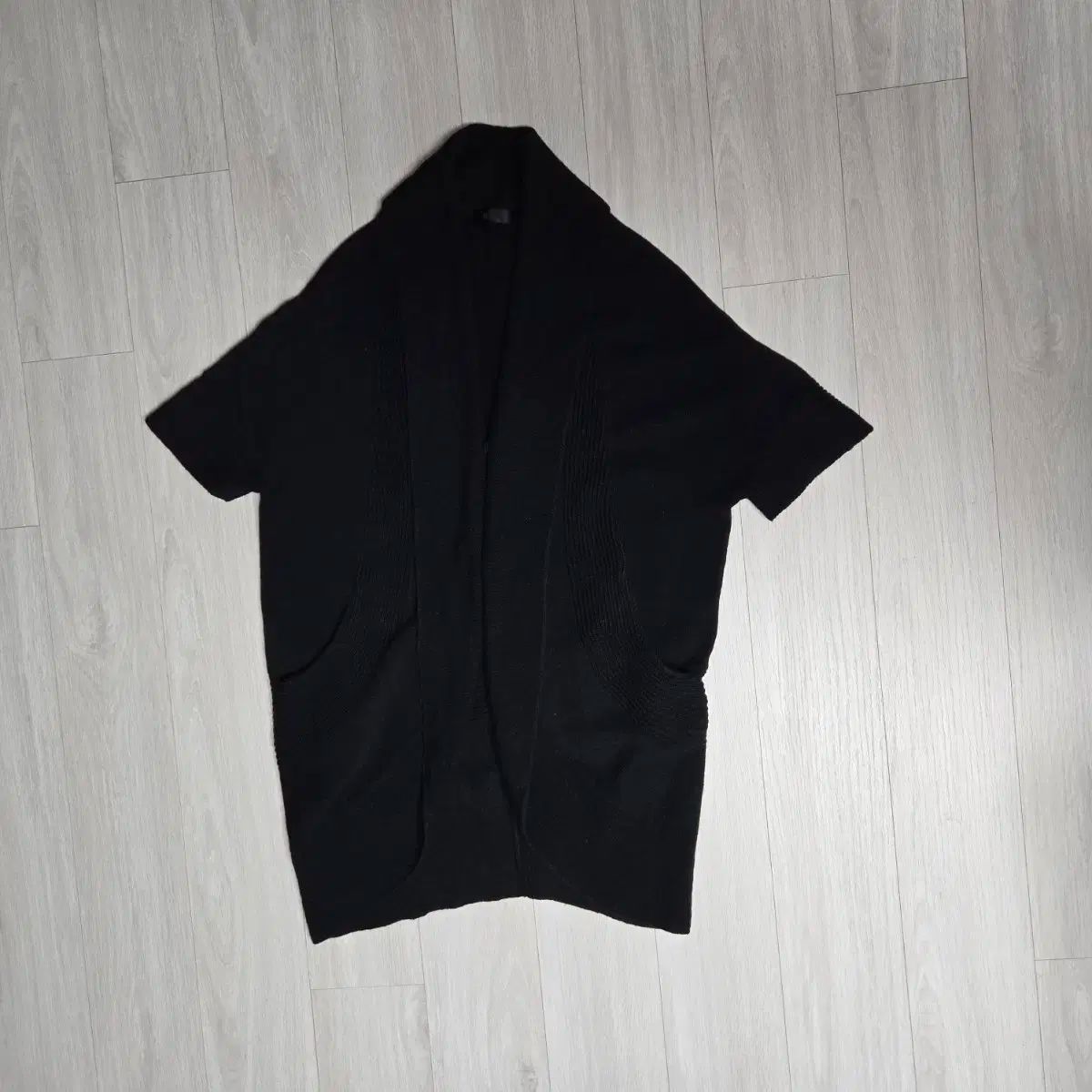  00 システム黒半袖ロングカーディガン 長袖 カーディガン ボレロ アンサンブル