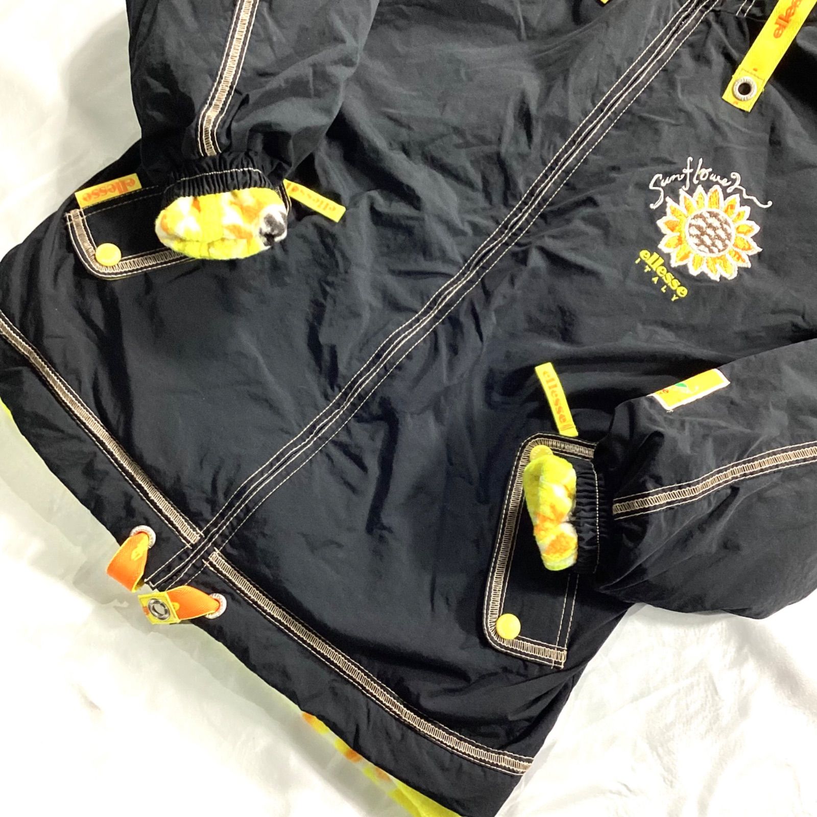 ellesse エレッセ スキーウェア ジャケット 希少 ひまわり ブラック