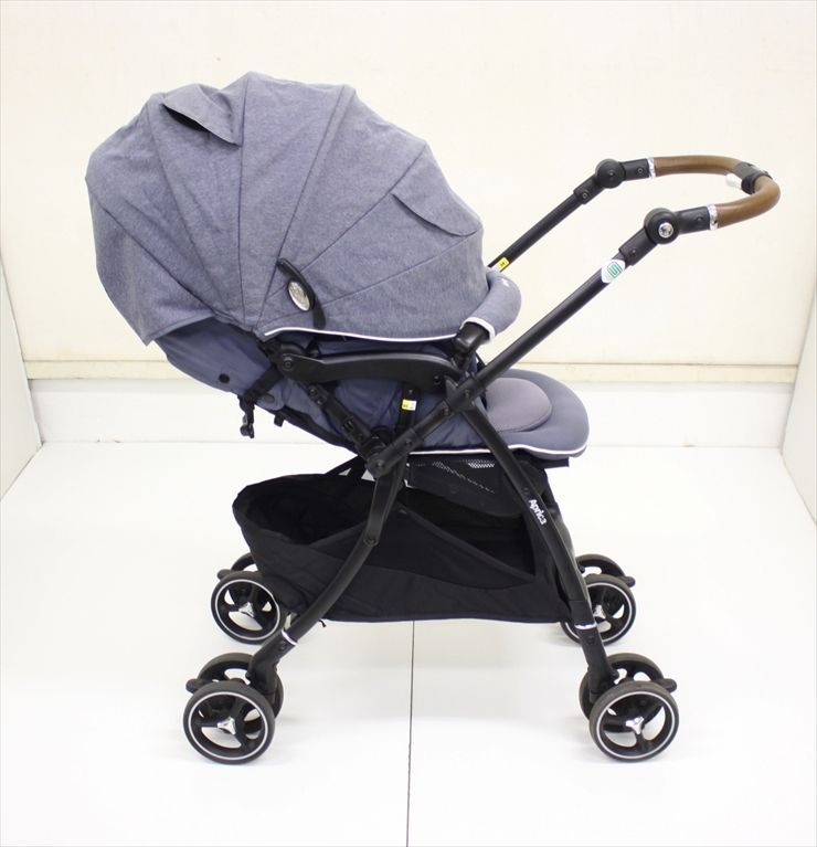 ラクーナ ビッテ クッション アニマーレ ブルーアットル BL 2107606 アップリカ製ベビーカー 生後1ヶ月～ クリーニング済み